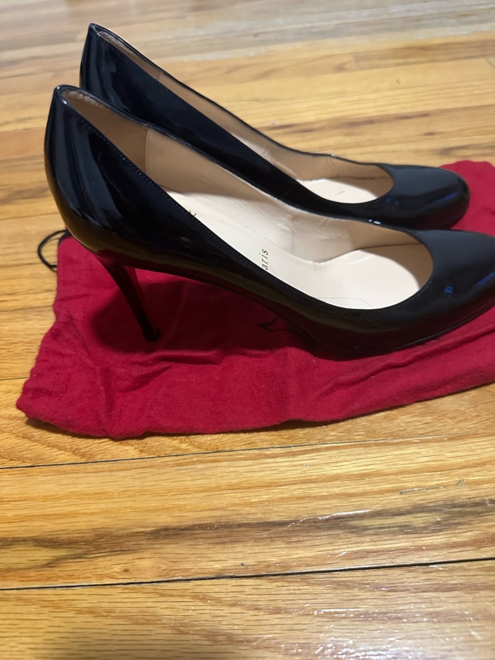 Christian Louboutin Simple Pump 85 Black Patent Heels – Size 38.5 - Picture 3 of 9